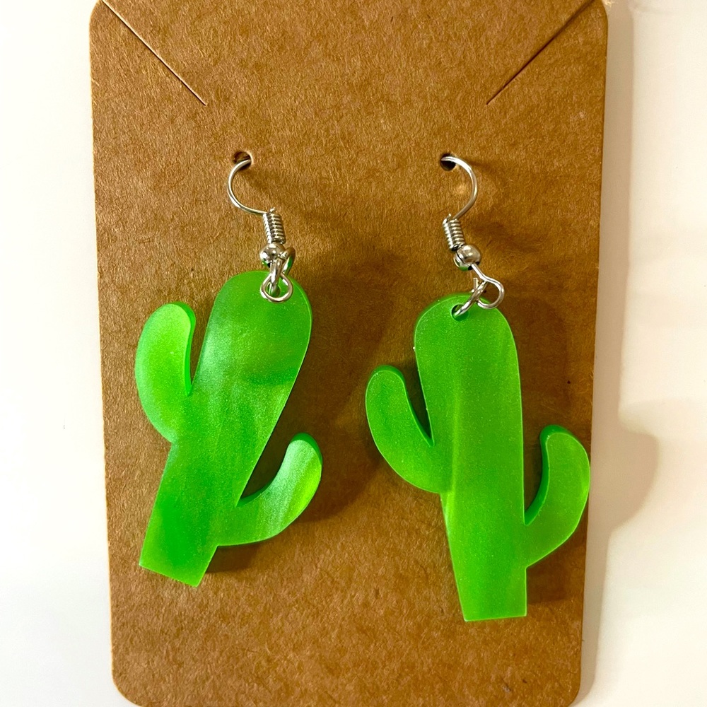 Handmade acrylic earrings.